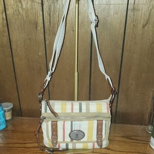 Fossil Canvas Crossbody Bag